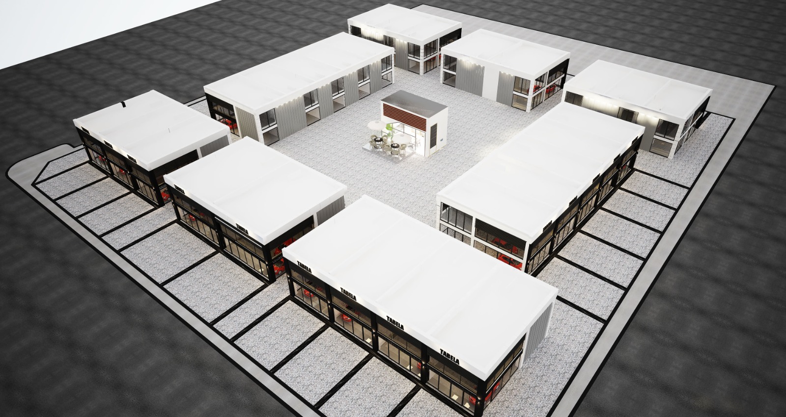 Han Oto Galeri Sitesi kuşbakışı yerleşim planı