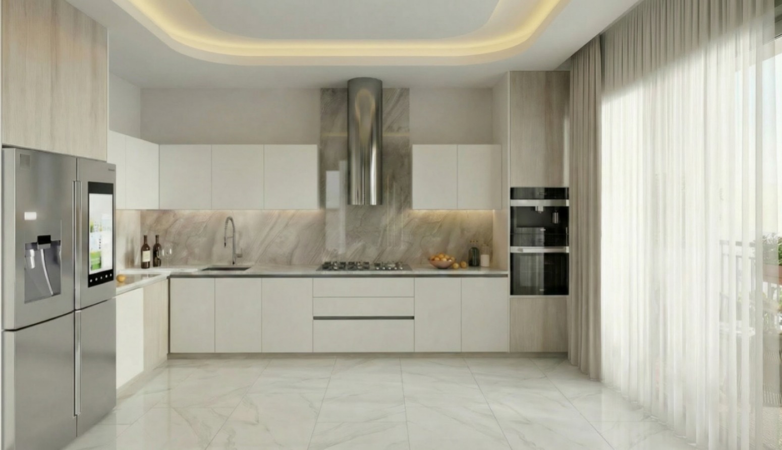 OVM Konutları modern ve aydınlık mutfak tasarımı